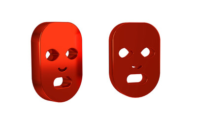 Red Facial cosmetic mask icon isolated on transparent background. Cosmetology, medicine and health care.