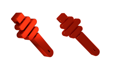 Red Honey dipper stick icon isolated on transparent background. Honey ladle.