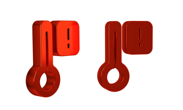 Red Sauna thermometer icon isolated on transparent background. Sauna and bath equipment.