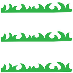 Set of decorative borders for design. Vector illustration isolated on white background. internal design elements. fresh green grass border