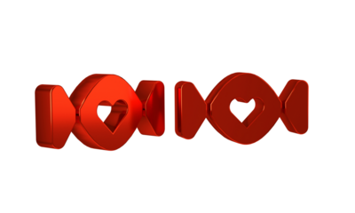 Red Candy icon isolated on transparent background. Happy Valentines day.