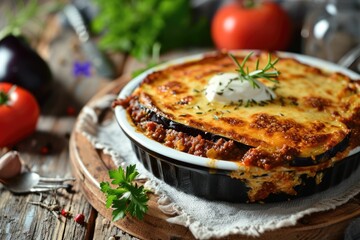 Moussaka Magic: Revel in the Culinary Tapestry of Greece with This Oven-Baked Delight – Layers of...