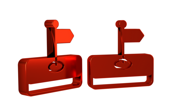 Red Flag icon isolated on transparent background. Location marker symbol.