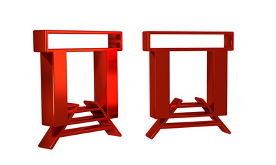 Red Gold mine icon isolated on transparent background.