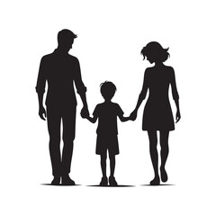 Silhouette of Family: Autumnal Affection, Showcasing the Warm and Loving Silhouettes of a Family Amidst the Rich Colors of Autumn
