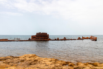 The shipwrecked boats of the Rimel, Bizerte, Tunisia