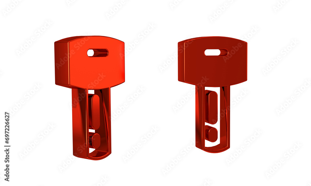 Poster red car key with remote icon isolated on transparent background. car key and alarm system.