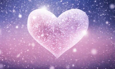 Obraz premium Valentine's day background with heart and snowflakes.