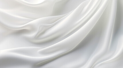 Naklejka premium White satin silky warped cloth. Soft textile drape with creases. Clean concept. Generative AI