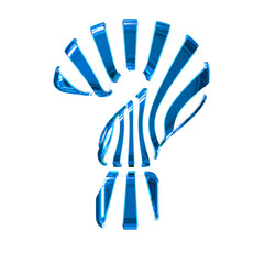 White symbol with blue thin vertical straps