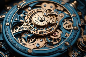 Fototapeta premium futuristic gears machine tool metal gears