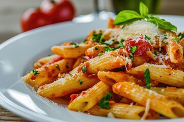 Celebrating Spring's Bounty: Pasta Primavera with Asparagus and Cherry Tomatoes, a Mediterranean Delight Featuring a Colorful Array of Fresh Vegetables, Linguine, and Artistic Flair on Every Plate