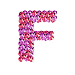 Symbol of pink and purple spheres. letter f