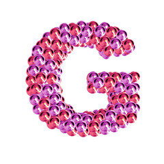 Symbol of pink and purple spheres. letter g