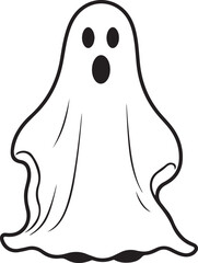 halloween concept vector composition of ghost , on white background ai generated