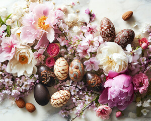 Obraz na płótnie Canvas Easter Egg Extravaganza in Spring Bloom