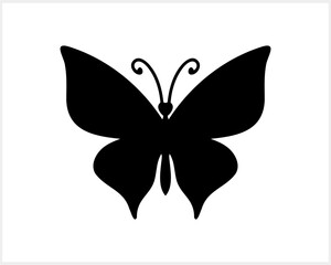 Doodle butterfly icon. Hand drawn line art. Engraving insect animal. Vector stock illustration. EPS 10