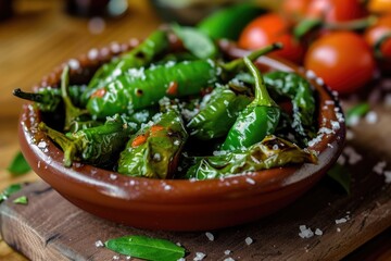 Green Bliss: Pimientos de Padrón, a Culinary Symphony of Small Green Peppers, Offers a Gourmet Experience, Unveiling the Heart and Soul of Traditional Spanish Gastronomy.