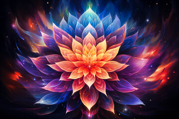 Obraz premium A colorful flower with many petals