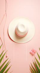 A spring sale banner template, pastel colored background with woman elegant cap.