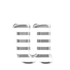 White symbol with thin silver horizontal straps. letter u © oleg