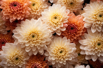 Fresh bright chrysanthemums flowers background
