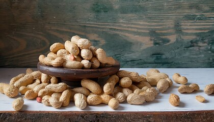 Fototapeta na wymiar nuts on a wooden table