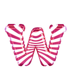 White symbol with pink straps. letter w