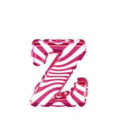 White symbol with pink straps. letter z