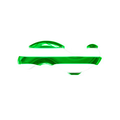 White symbol with green thin horizontal straps