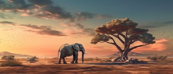 Fototapeta na wymiar Elephant in africa