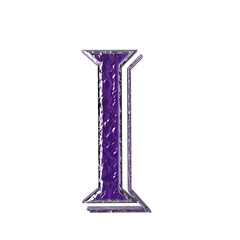 Purple symbol in a silver frame. letter i