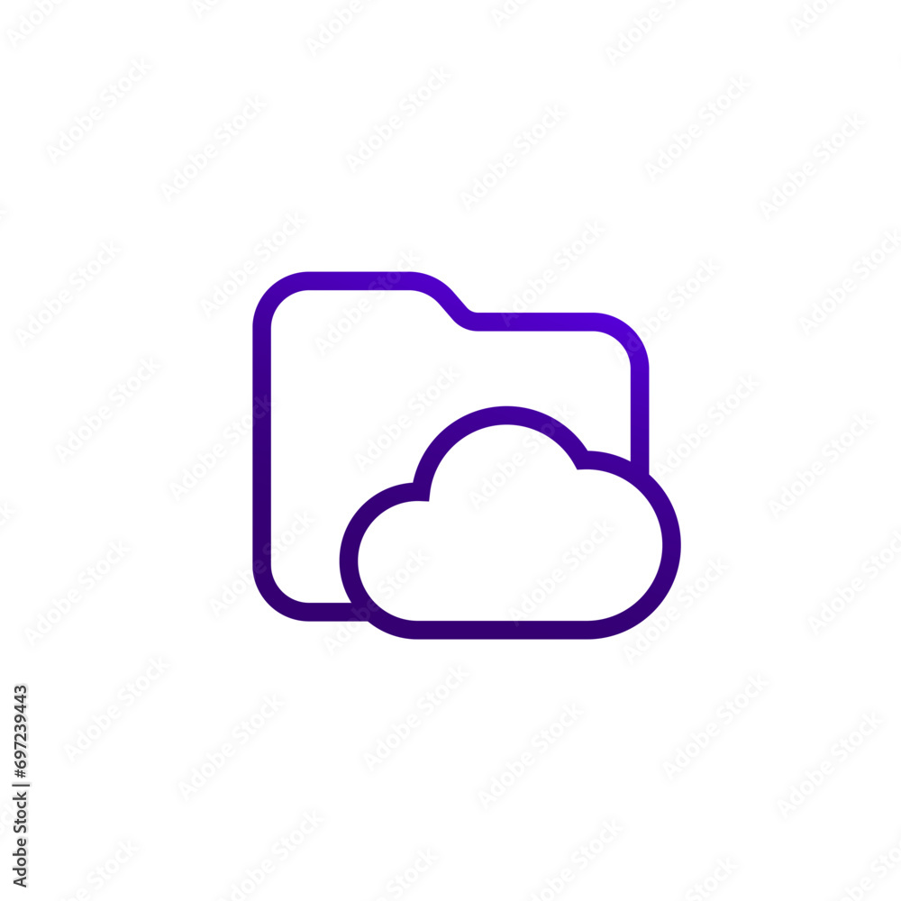 Poster cloud folder icon in line design