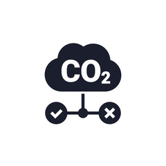 carbon management icon, reducing co2 gas emission