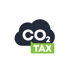 carbon tax icon, co2 gas emission taxing