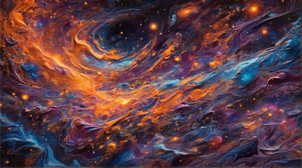 Space background with colorful color 
