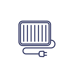 electric grill line icon, vector