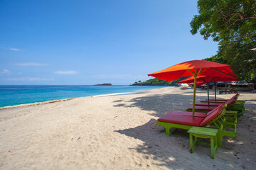 Virgin beach or White Sand beach in Bali, Indonesia