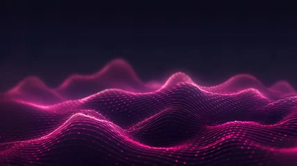 Foto op Plexiglas Fractale golven abstract background with glowing wave lines. Generative Ai