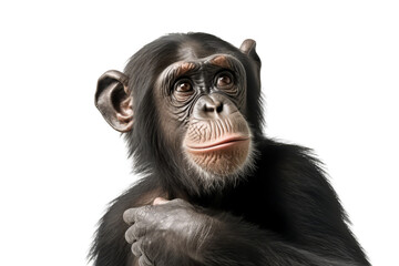 Naklejka premium An African Chimpanzee isolated on a white background