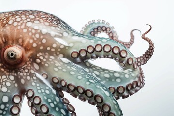 Obraz premium Octopus animal tentacles. Raw seafood creature with appendages body parts. Generate ai