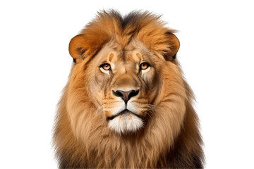 An African lion isolated on a white background