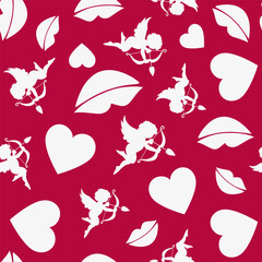 Abstract seamless love pattern. Valentines day wrapping paper. Romantic wallpaper for girls, textile, clothes, wrapping paper. Vector illustration