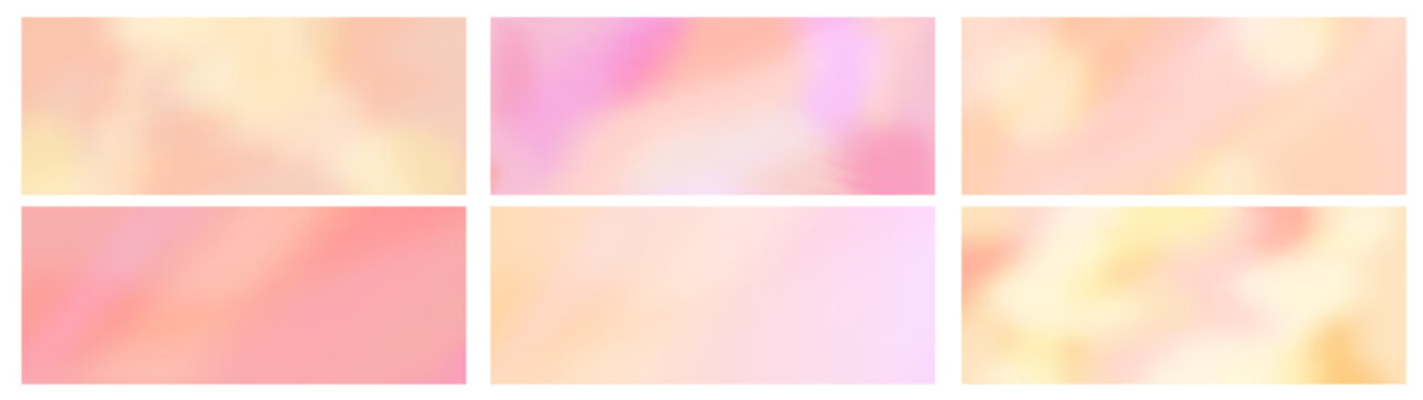 Nude Background set gradient pink color. Beige aesthetic nude neutral wallpaper. Vector illustration background