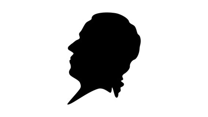 Laurence Sterne, black isolated silhouette - obrazy, fototapety, plakaty