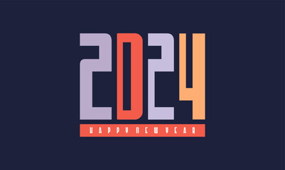 happy new year logo tamplete. happy new year 2024 design illustration