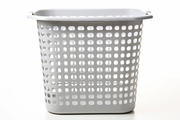 An empty basket used to hold clothes isolated on a white background