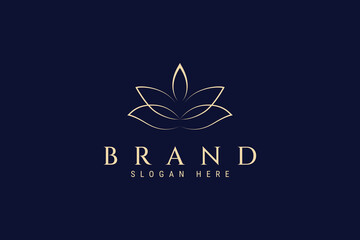 Candle logo with lotus flower combination is suitable for skin care, massage, spa and other designs