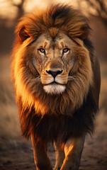 Fototapeta premium leão em hora dourada 