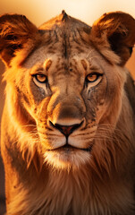 Fototapeta premium leoa em hora dourada 